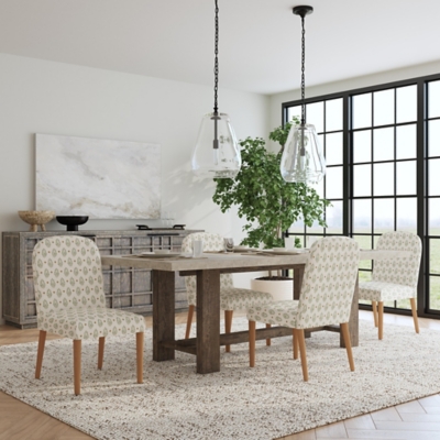 Kinfine USA Inc. HomePop Rounded Back Upholstered Dining Chair, Sage, rollover