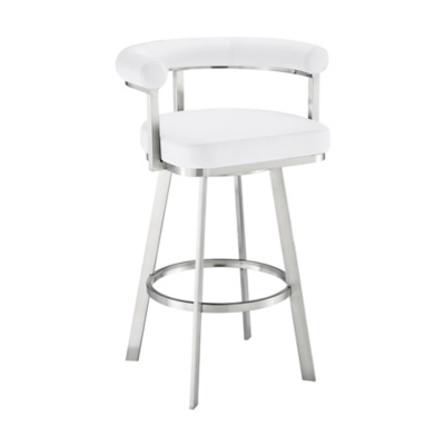 Magnolia Swivel Counter Stool, White/Chrome, large