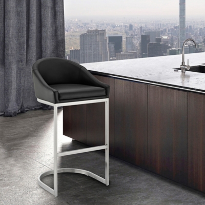 Katherine Counter Stool, Black/Chrome, rollover