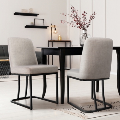 D600010477 Ambience Dining Chairs (Set of 2), Beige/Black sku D600010477