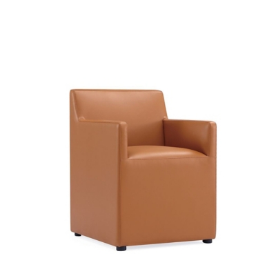 Manhattan Comfort Anna Upholstered Dining Armchair, Saddle, large