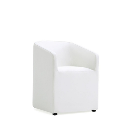 Manhattan Comfort Anna Upholstered Dining Armchair, Cream, large