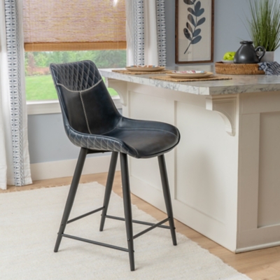 Linon Griffin Counter Height Bar Stool, Blue, rollover