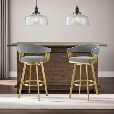 Chelsea Swivel Bar Height Bar Stool, Anchor Gray, rollover