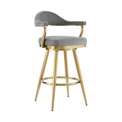 Justin Swivel Bar Height Bar Stool, Anchor Gray, large