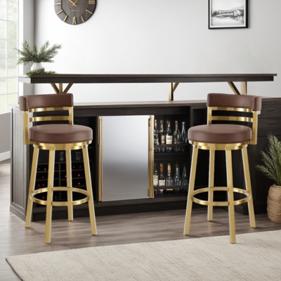 Madrid Swivel Bar Height Bar Stool, Vintage Coffee, rollover