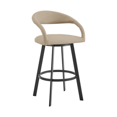 Ramona Swivel Bar Height Bar Stool, Beige, large