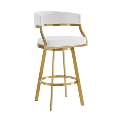 Saturn Swivel Bar Height Bar Stool, White, large