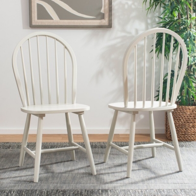 Safavieh Camden Spindle Back Dining Chair (Set of 2), Off White, rollover