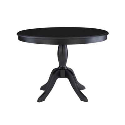 Linon Landin Pedestal Table, Black, large