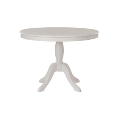 Linon Landin Pedestal Table, White, large