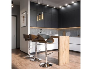 Simpli Home Amery Adjustable Swivel Bar Stool