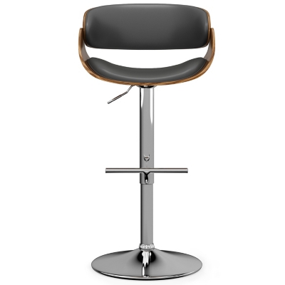 Simpli Home Amery Adjustable Swivel Bar Stool, Charcoal Gray, large