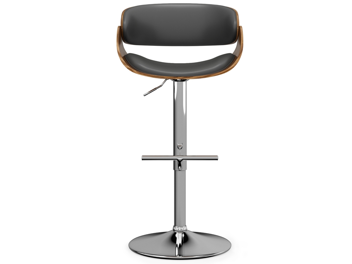 Simpli Home Amery Adjustable Swivel Bar Stool, Charcoal Gray, large