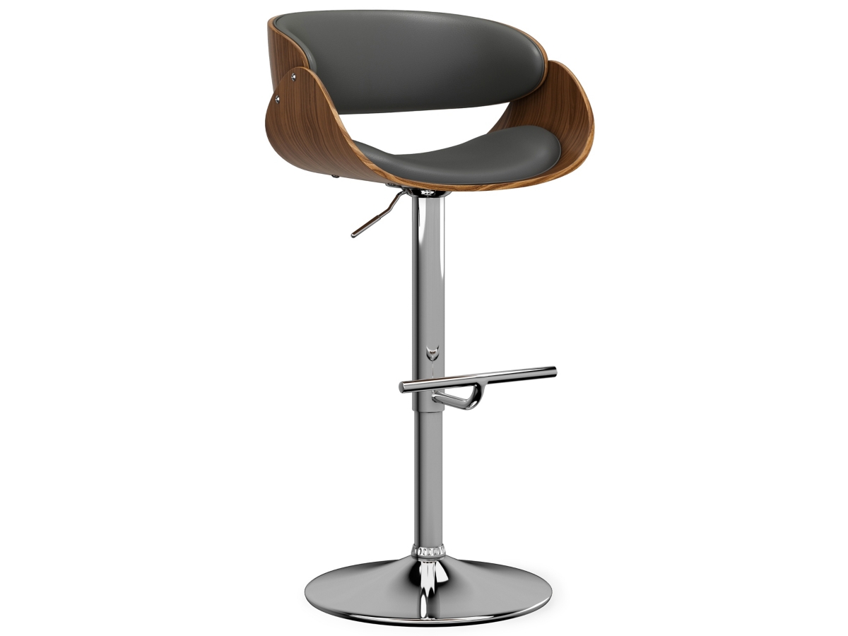 Simpli Home Amery Adjustable Swivel Bar Stool, Charcoal Gray, large