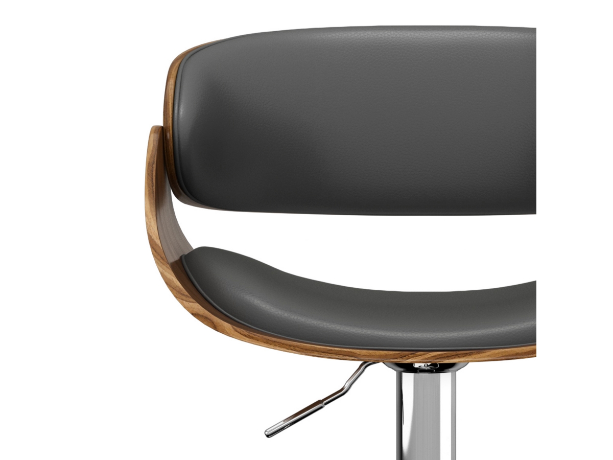 Simpli Home Amery Adjustable Swivel Bar Stool, Charcoal Gray, large