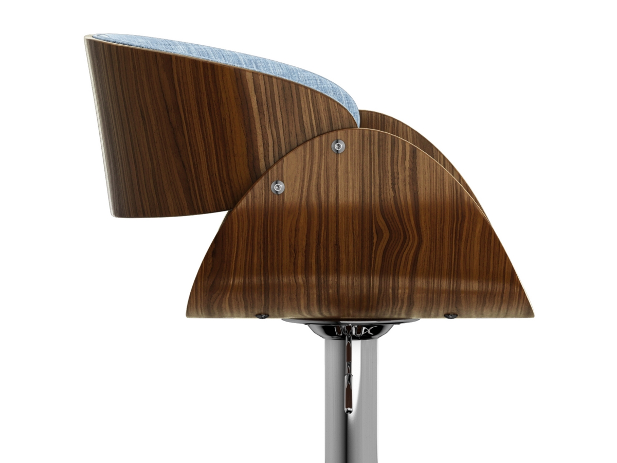 Simpli Home Amery Adjustable Swivel Bar Stool, Denim Blue, large