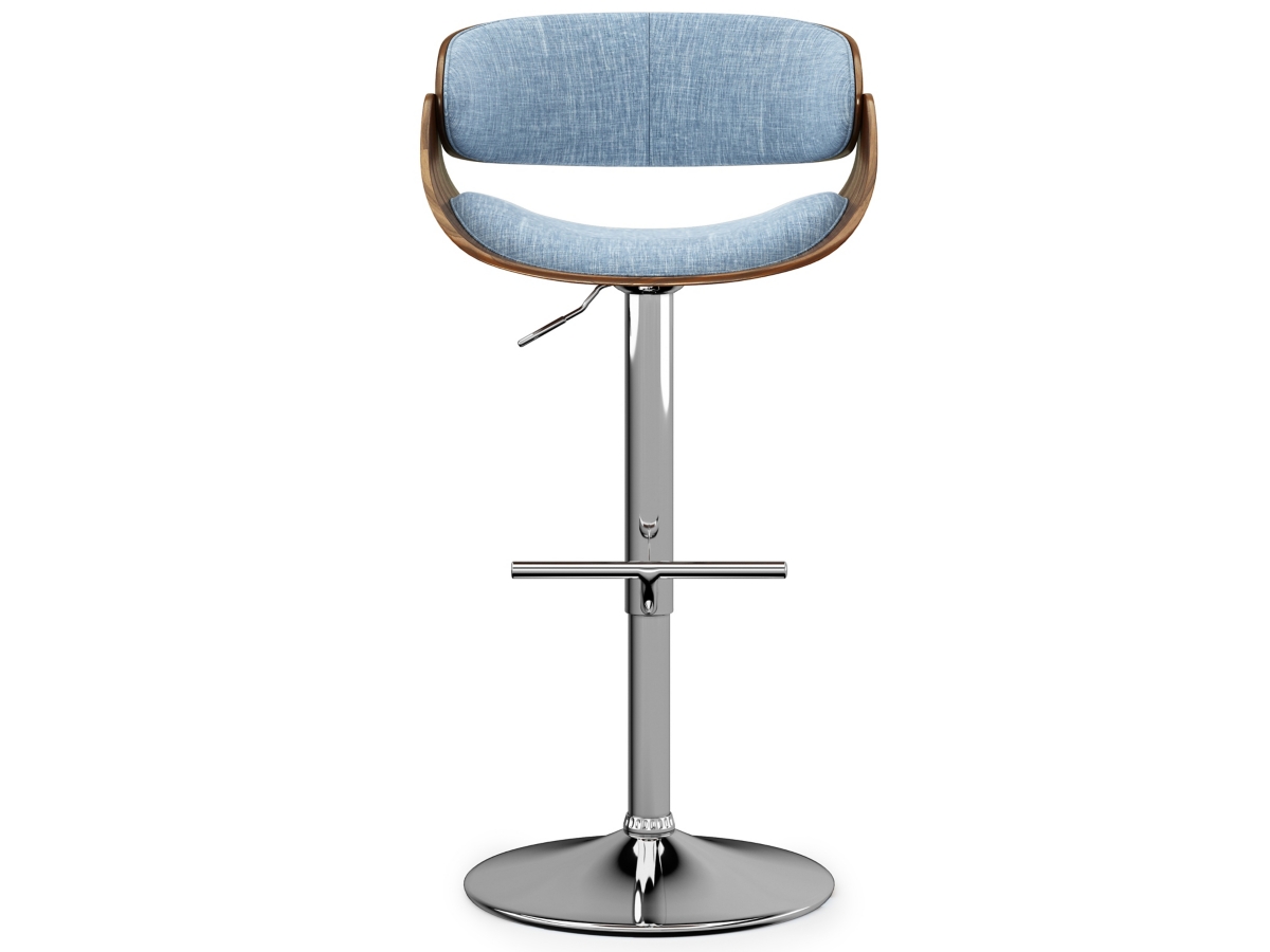 Simpli Home Amery Adjustable Swivel Bar Stool, Denim Blue, large