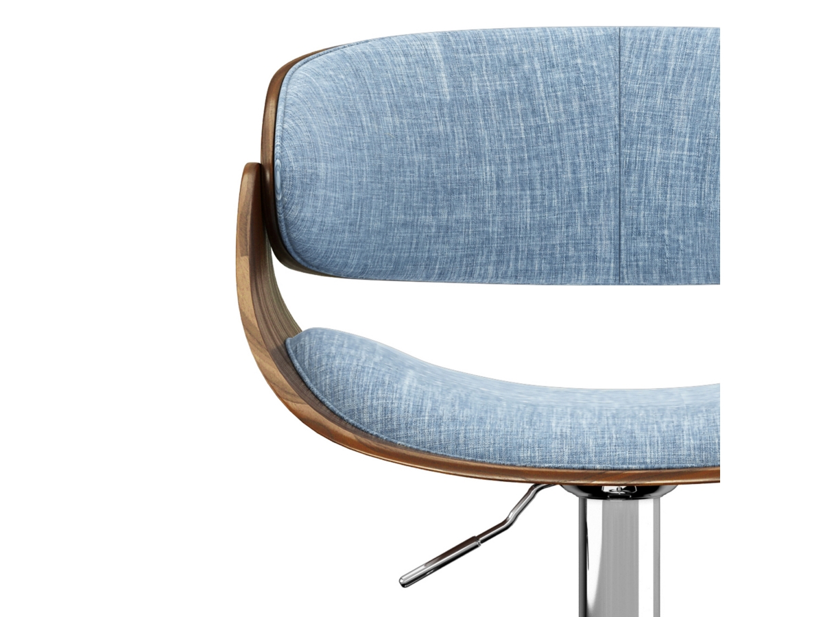 Simpli Home Amery Adjustable Swivel Bar Stool, Denim Blue, large