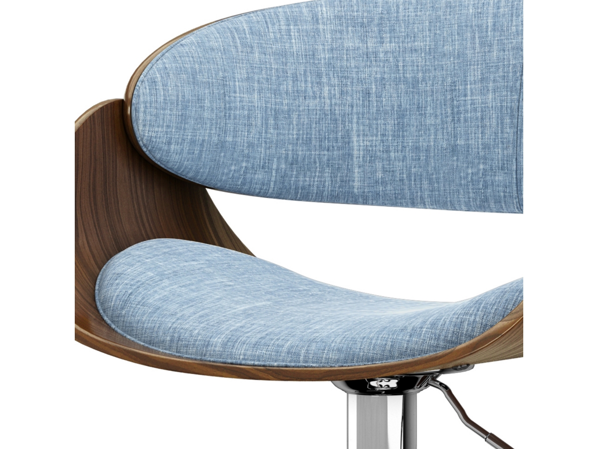 Simpli Home Amery Adjustable Swivel Bar Stool, Denim Blue, large