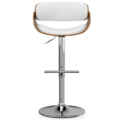 Simpli Home Amery Adjustable Swivel Bar Stool, White, large