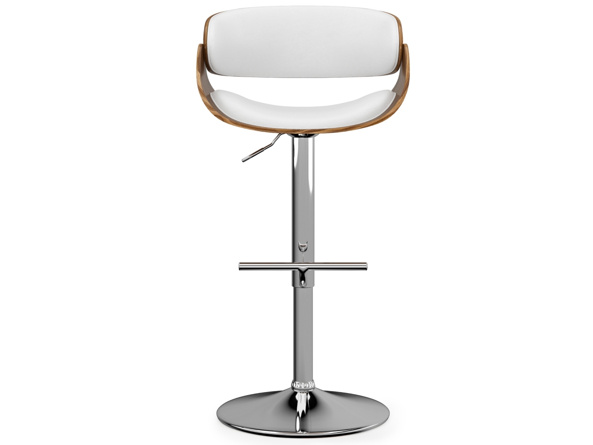 Simpli Home Amery Adjustable Swivel Bar Stool, White, large