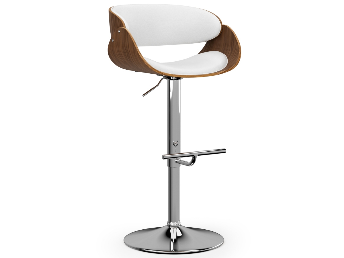 Simpli Home Amery Adjustable Swivel Bar Stool, White, large