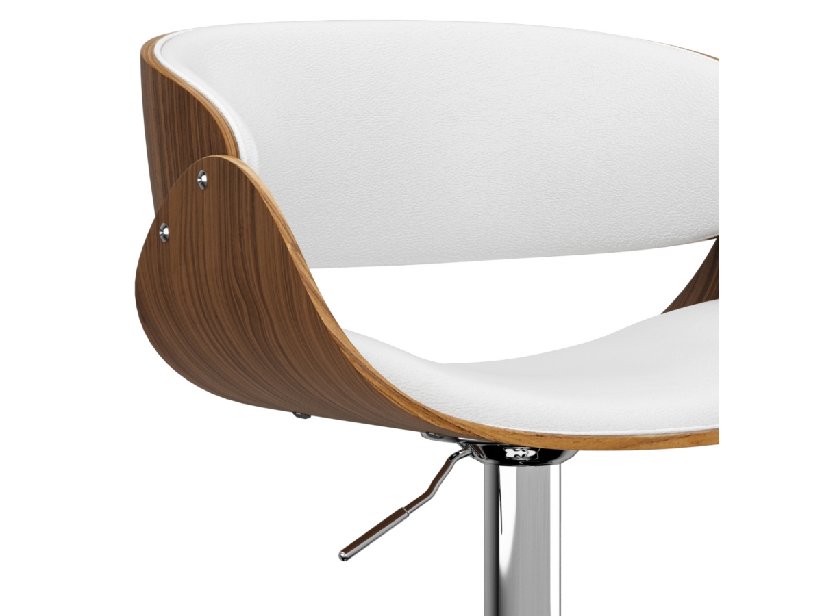 Simpli Home Amery Adjustable Swivel Bar Stool, White, large