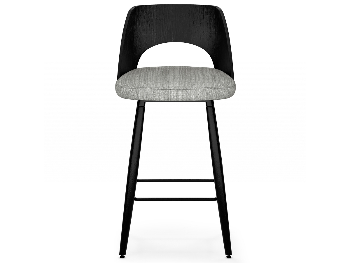 Simpli Home Callie Counter Height Bar Stool (Set of 2), Gray, large