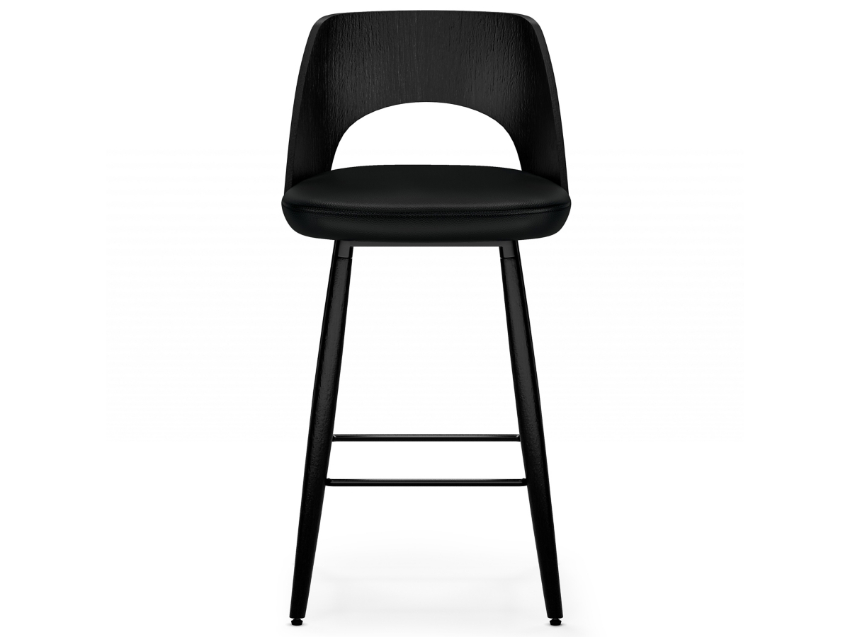 Simpli Home Callie Counter Height Bar Stool (Set of 2), Black, large