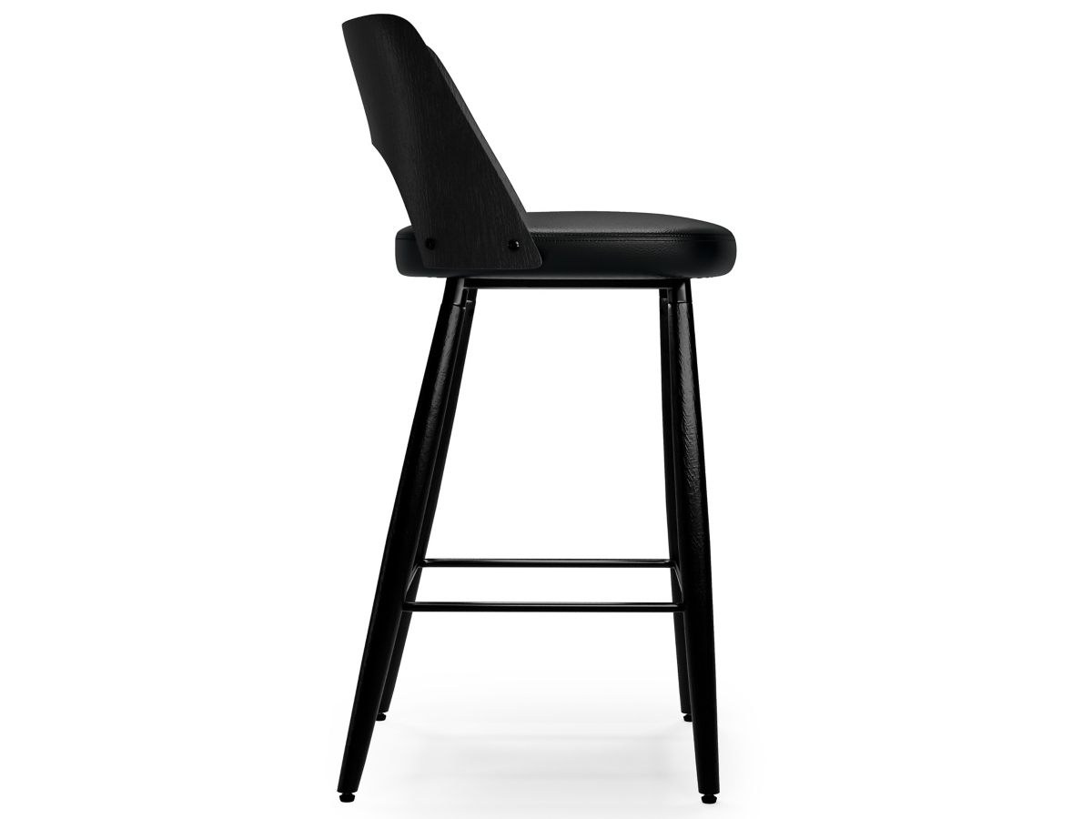 Simpli Home Callie Counter Height Bar Stool (Set of 2), Black, large