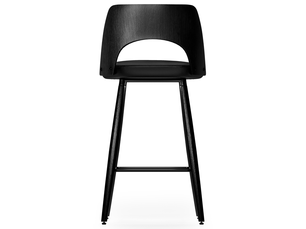 Simpli Home Callie Counter Height Bar Stool (Set of 2), Black, large