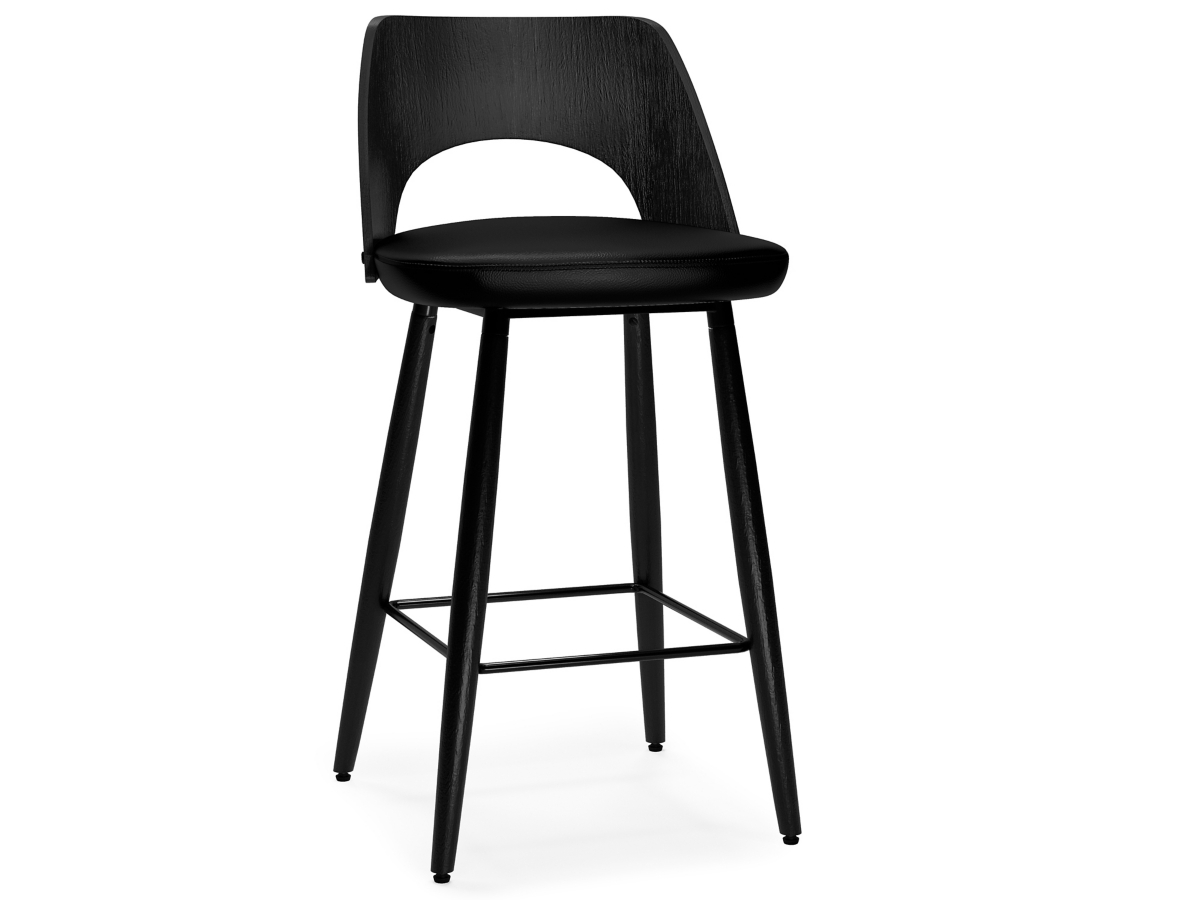 Simpli Home Callie Counter Height Bar Stool (Set of 2), Black, large