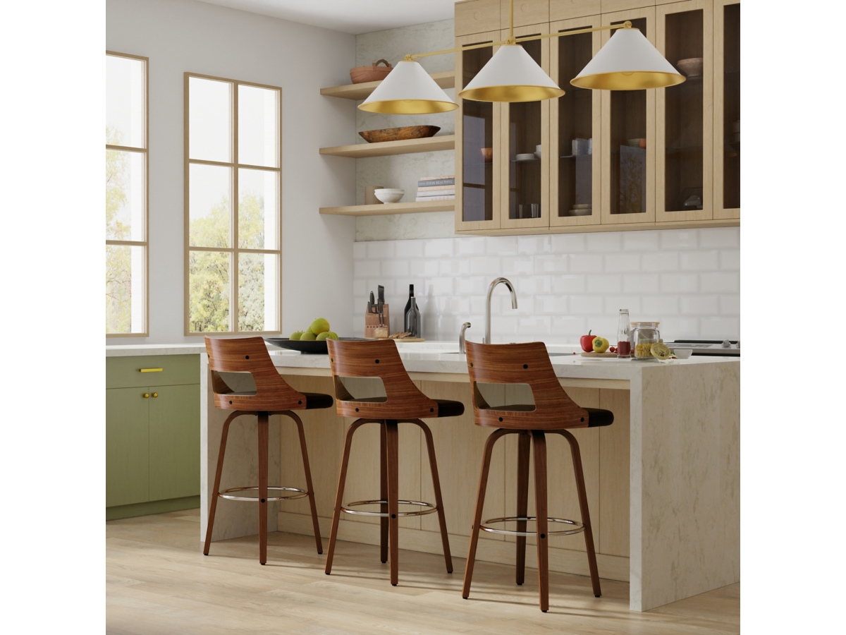 Simpli Home Dallyn Swivel Bar Stool (Set of 2), , large