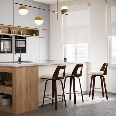 Simpli Home Ellison Swivel Bar Stool (Set of 2), , large