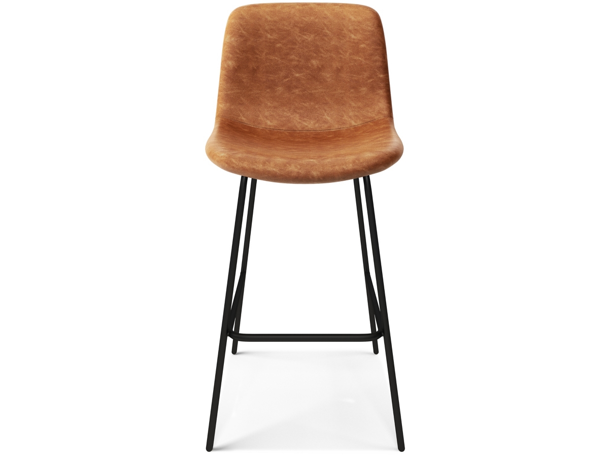 Simpli Home Jolie Bar Stool (Set of 2), Camel Brown, large