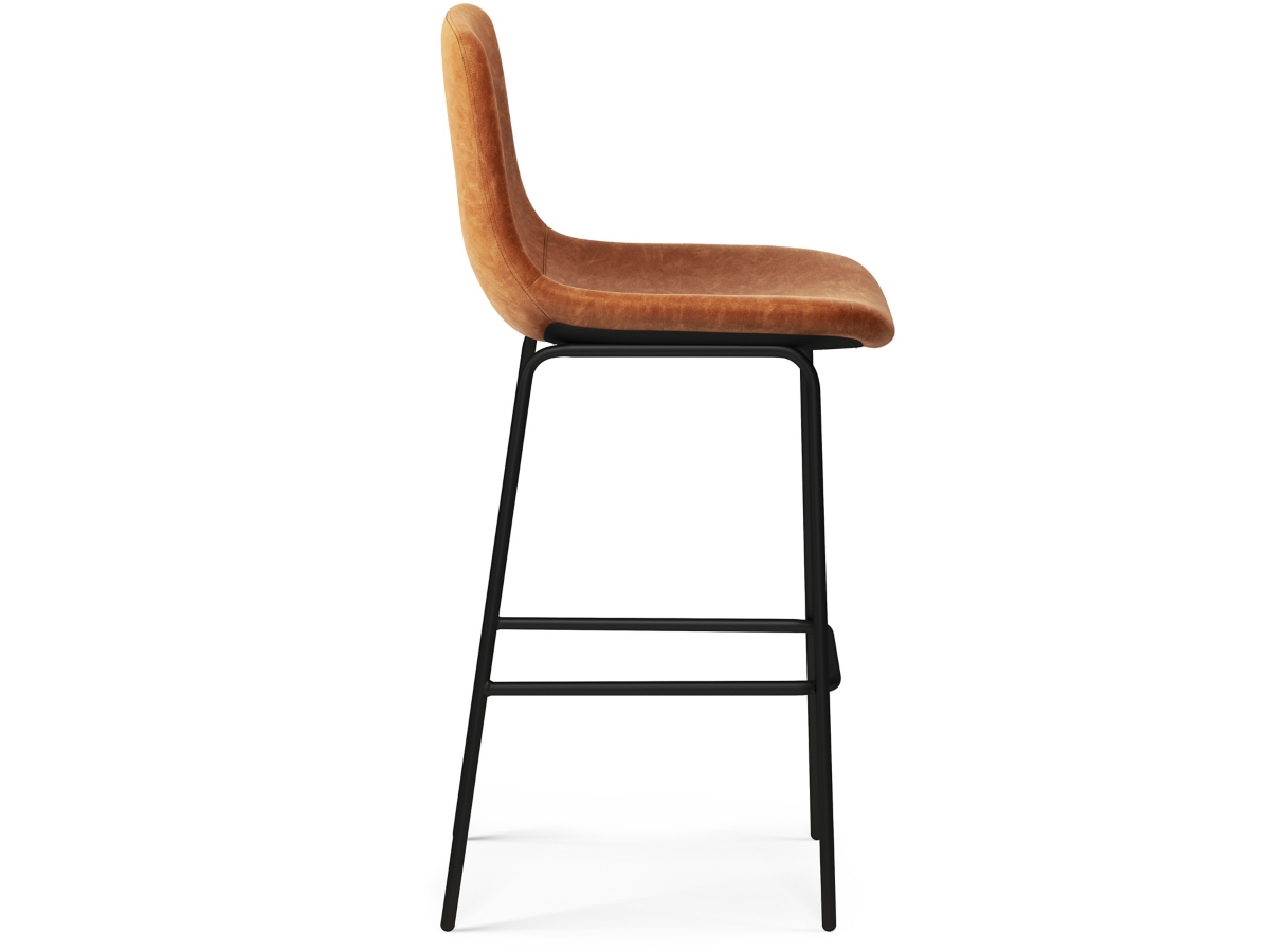 Simpli Home Jolie Bar Stool (Set of 2), Camel Brown, large