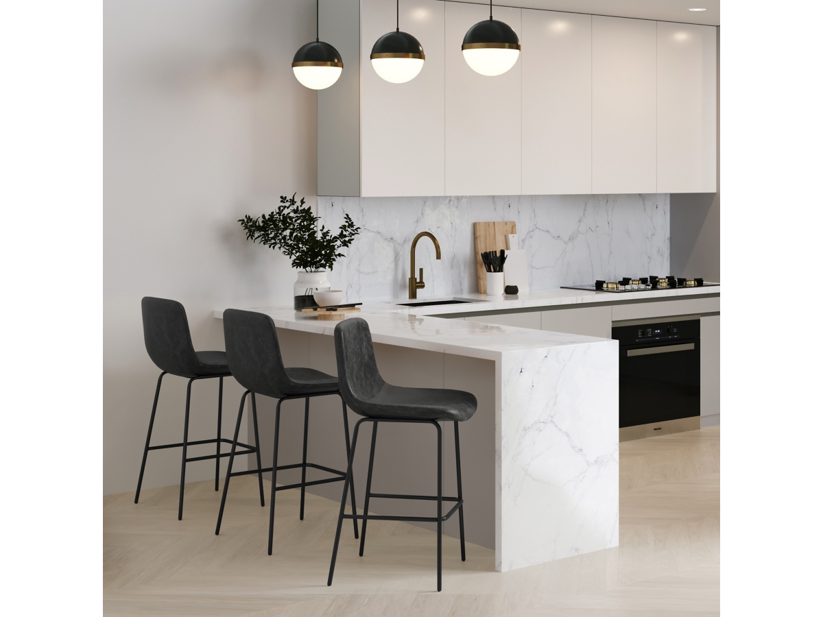 Simpli Home Jolie Bar Stool (Set of 2), Charcoal Gray, large