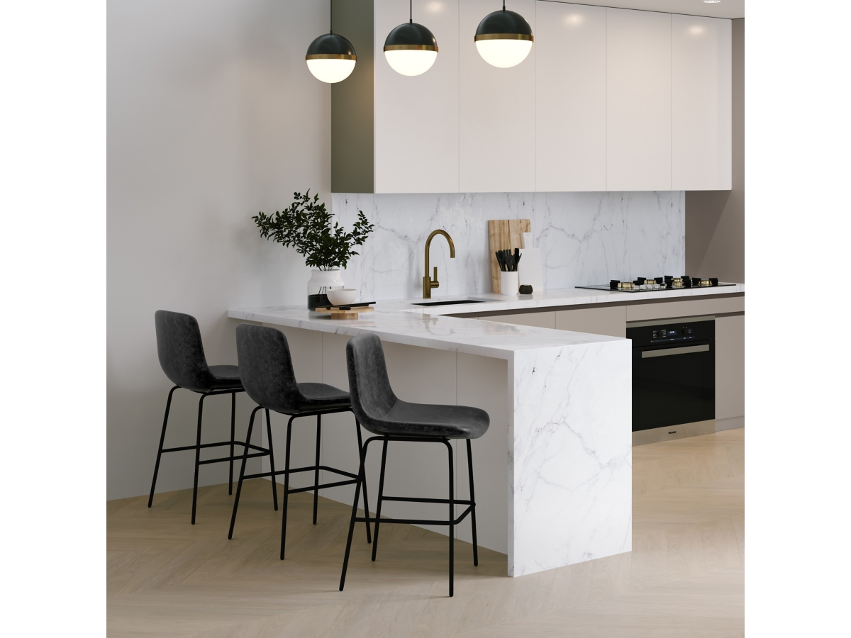 Simpli Home Jolie Counter Height Bar Stool (Set of 2), Charcoal Gray, large