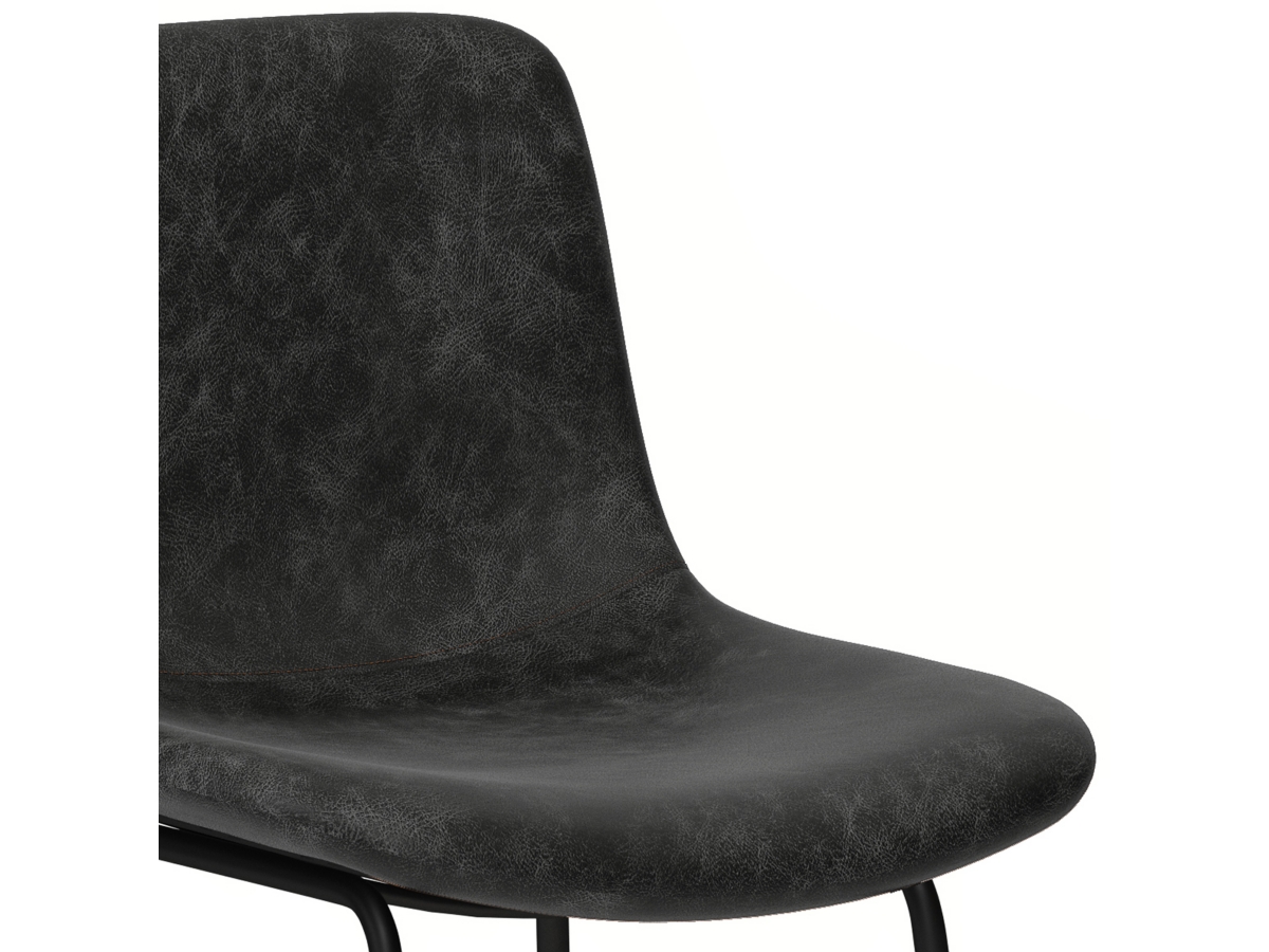 Simpli Home Jolie Counter Height Bar Stool (Set of 2), Charcoal Gray, large