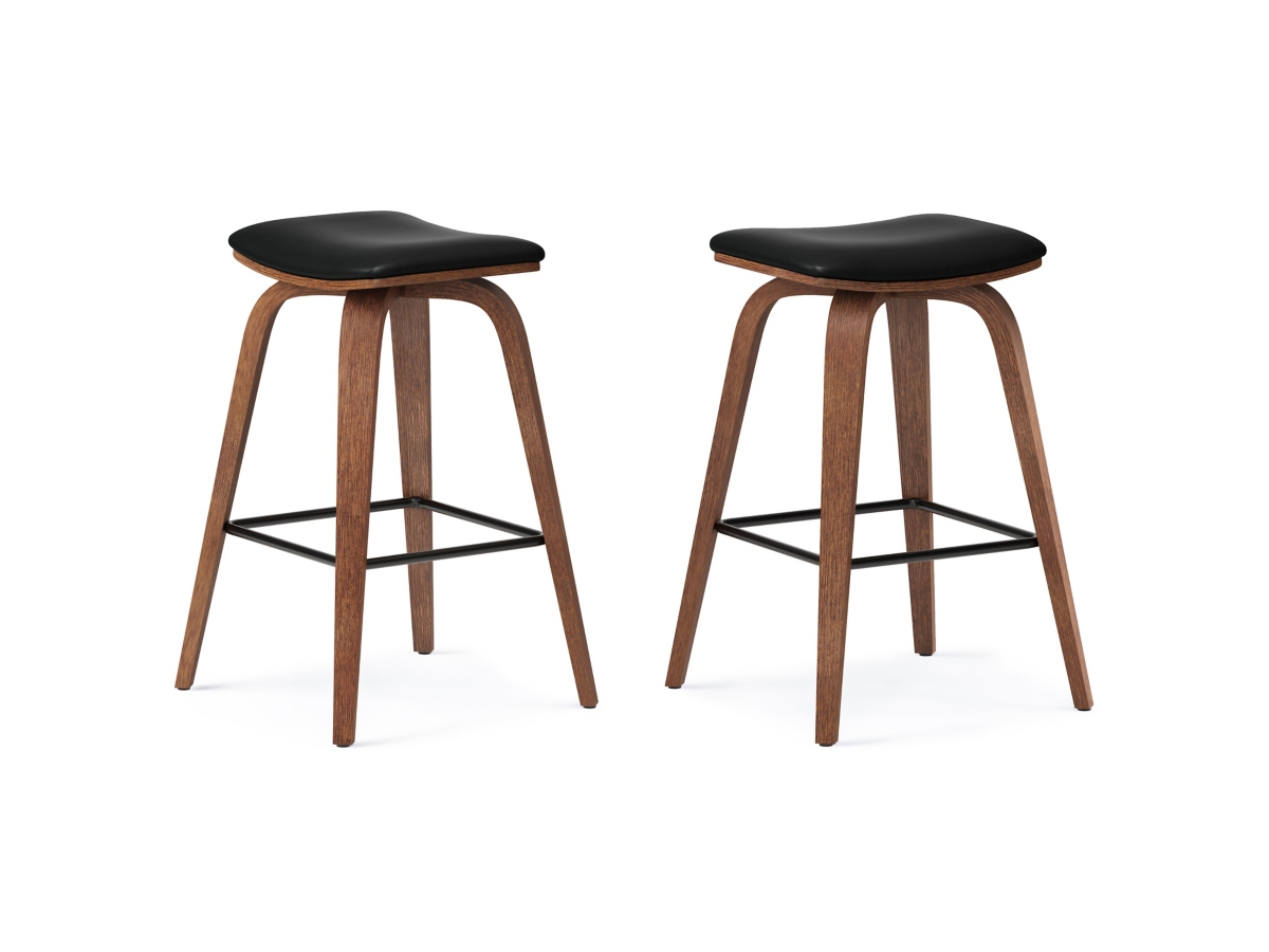Simpli Home Larsen Saddle Bar Stool (Set of 2), , large