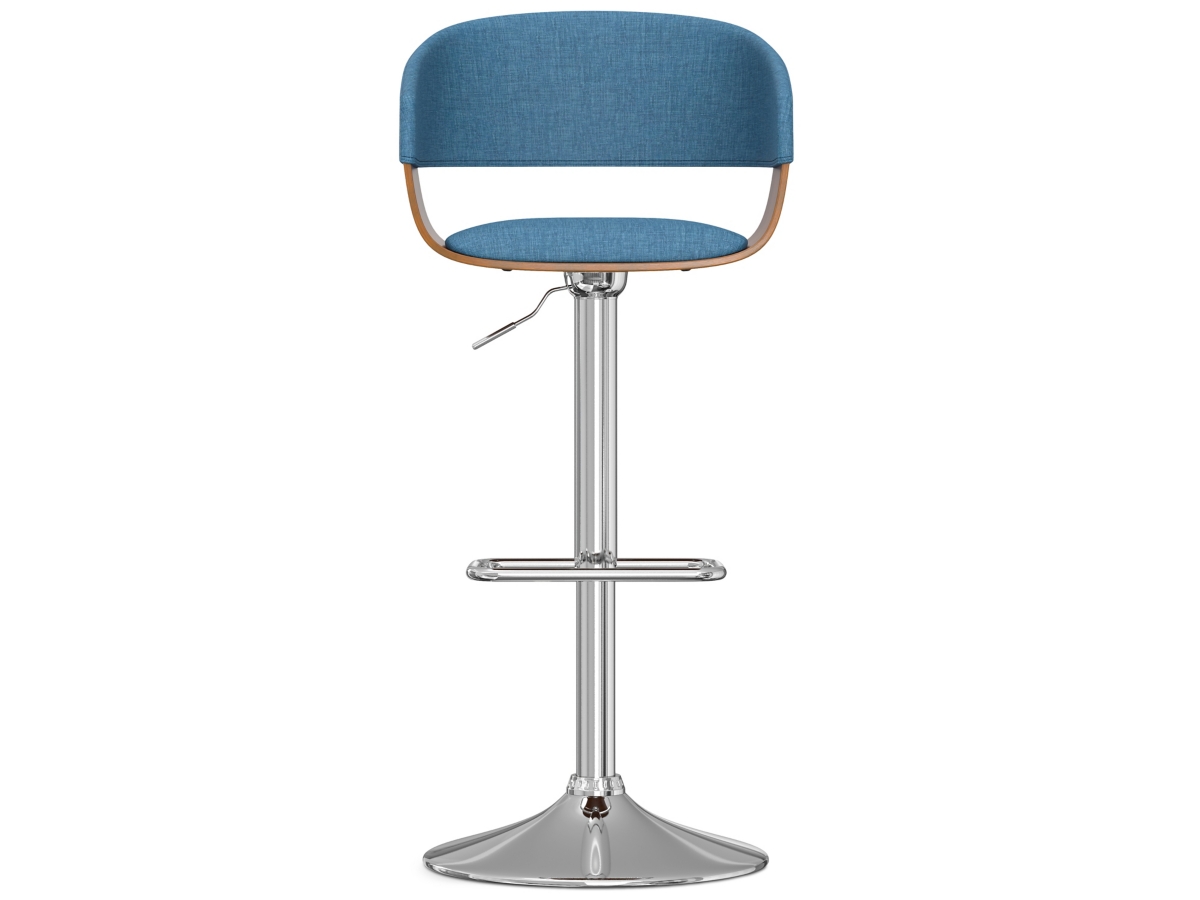 Simpli Home Lowell Adjustable Swivel Bar Stool, Blue, large