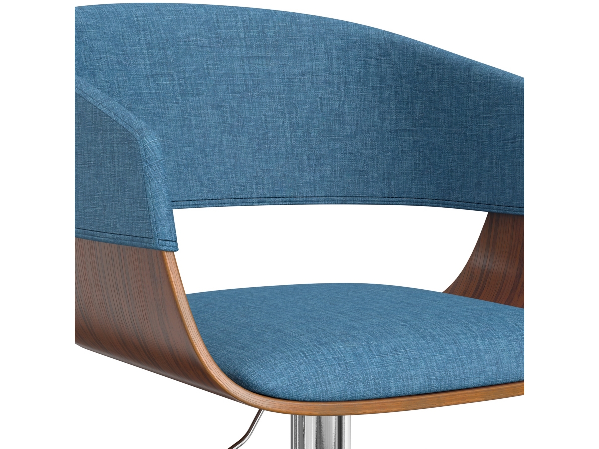 Simpli Home Lowell Adjustable Swivel Bar Stool, Blue, large