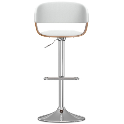Simpli Home Lowell Adjustable Swivel Bar Stool, White, large