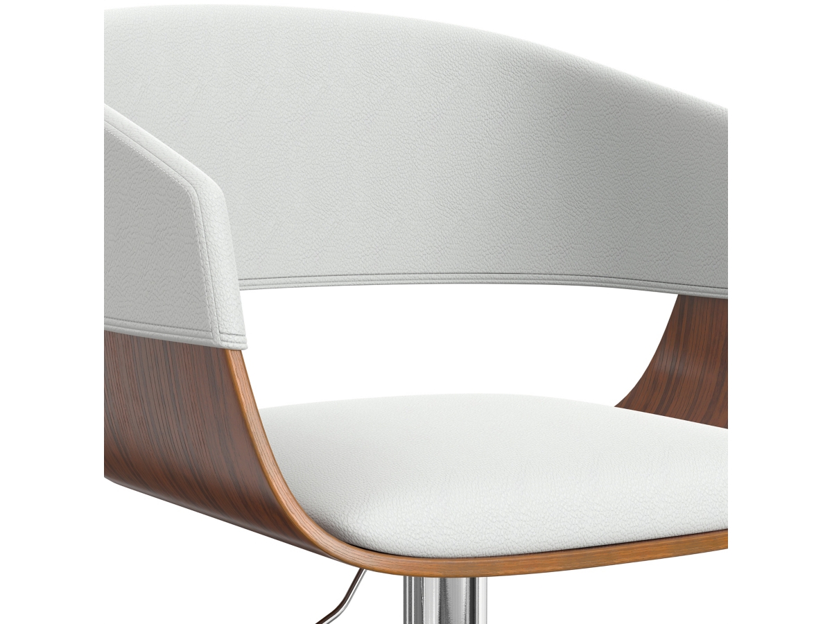 Simpli Home Lowell Adjustable Swivel Bar Stool, White, large