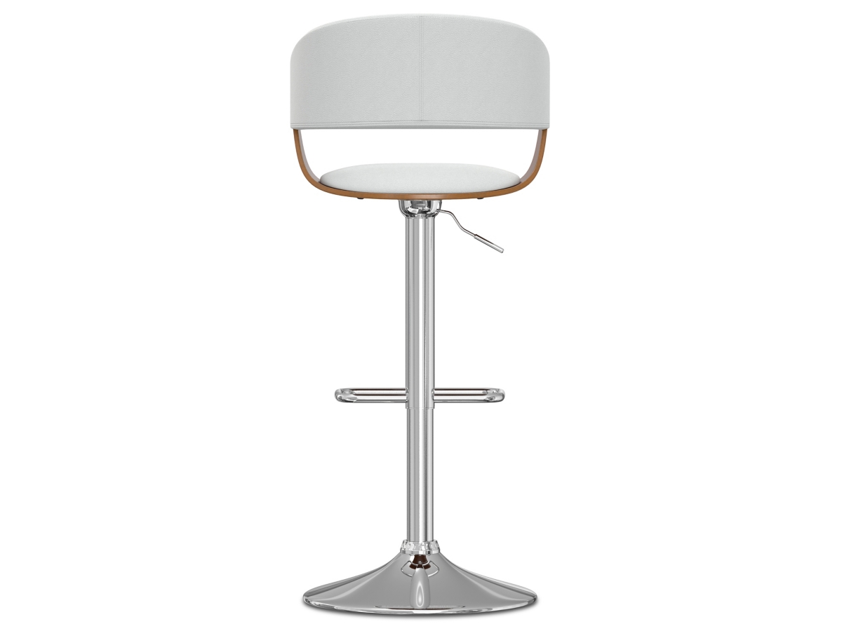 Simpli Home Lowell Adjustable Swivel Bar Stool, White, large