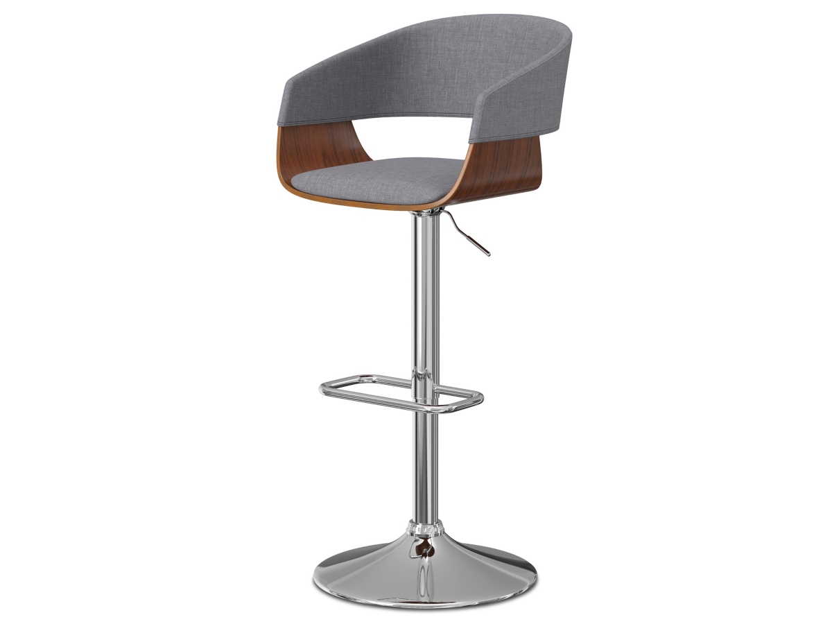 Simpli Home Lowell Adjustable Swivel Bar Stool, Light Gray, large