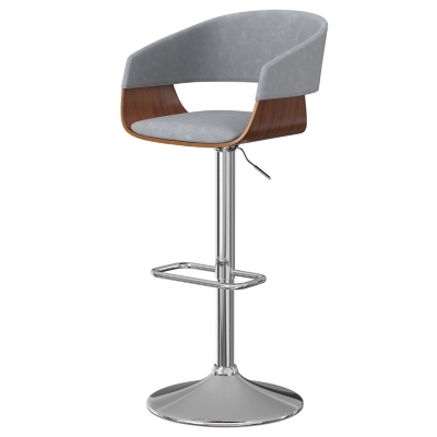 Simpli Home Lowell Adjustable Swivel Bar Stool, Stone Gray, large