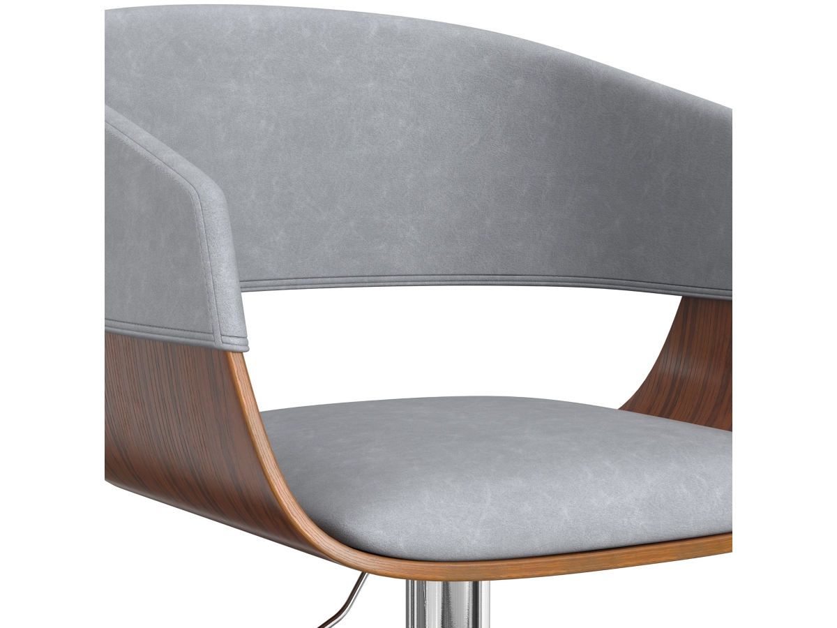 Simpli Home Lowell Adjustable Swivel Bar Stool, Stone Gray, large