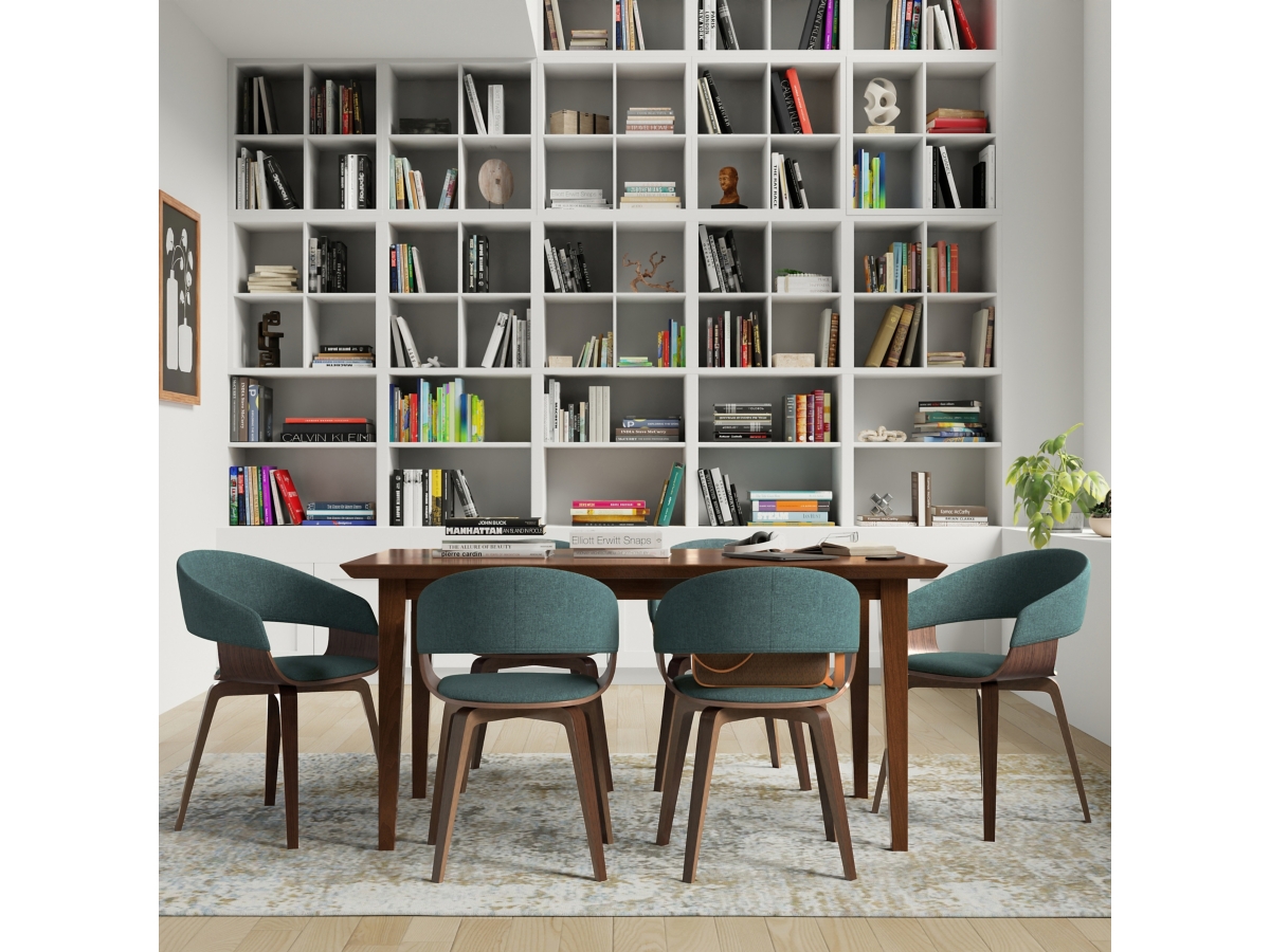 Simpli Home Lowell Dining Chair, Dark Blue, large